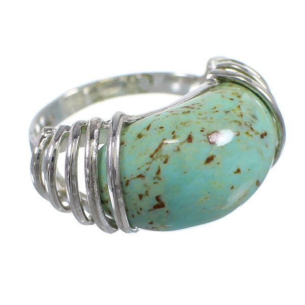 Genuine Sterling Silver Southwest Turquoise Ring Size 5-1/4 RX80998